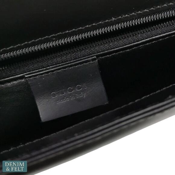 Gucci Vintage Black Smooth Leather Shoulder Bag/Purse 001 3063 G Logo Flap - Picture 8 of 16